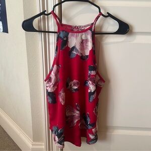 Abercrombie & Fitch Red Floral Top Size Small